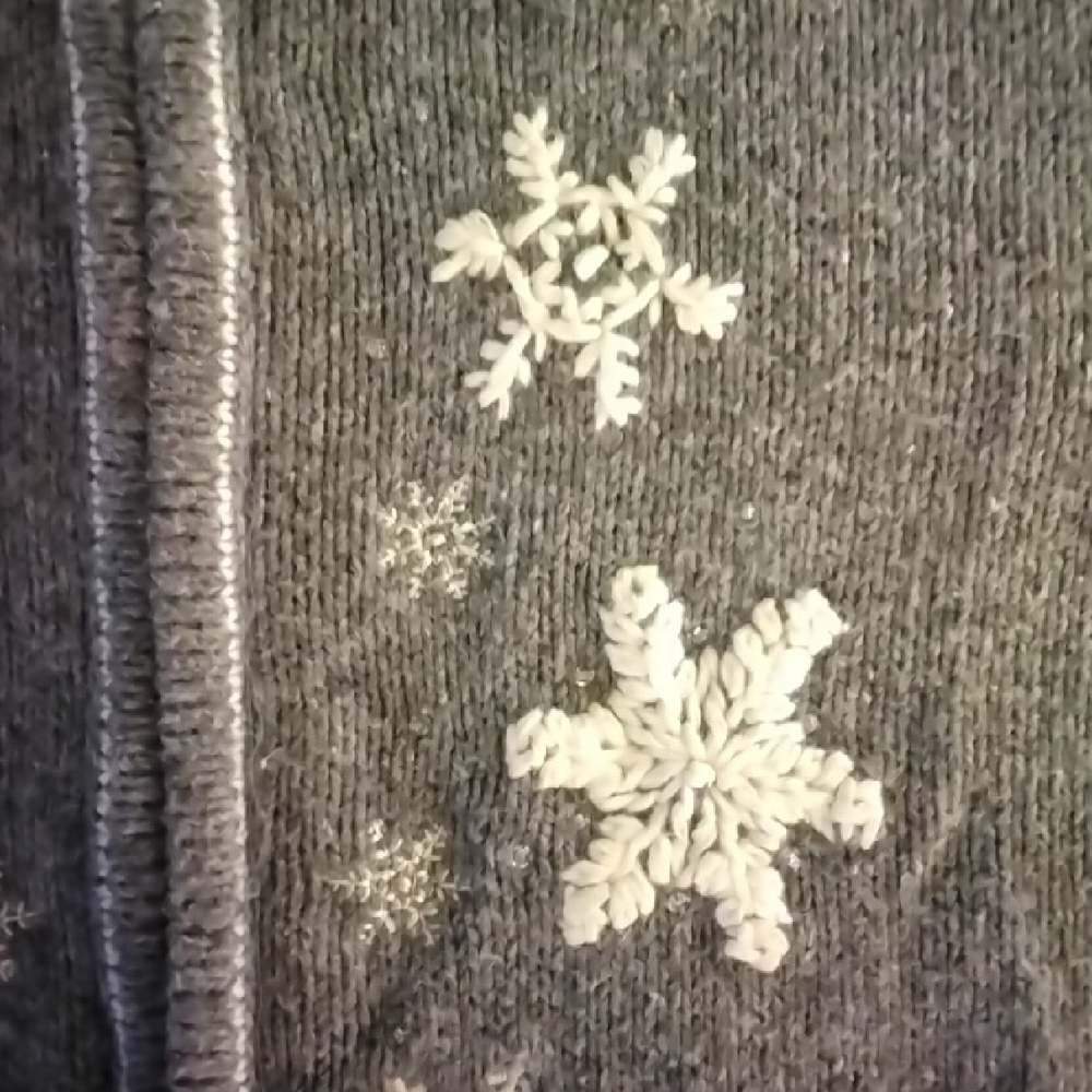 Gray Snowflake Sweater - image 3